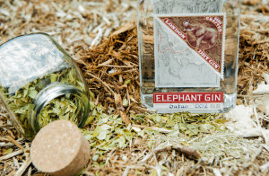 Elephant Gin_Bottle and botanicals
