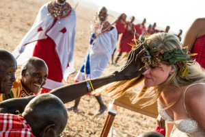 The pouring of milk in the hands of David and Amber by the elders was a wish and a sign of plenty