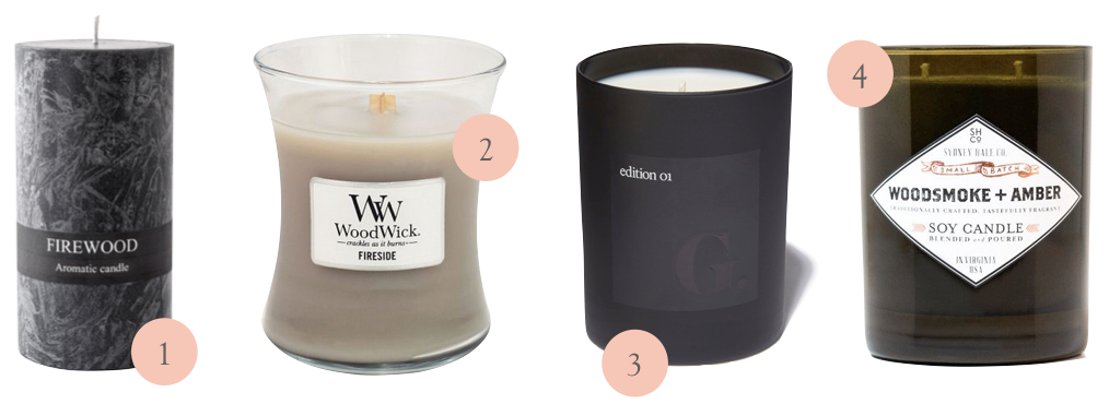 Wood fire candle collage